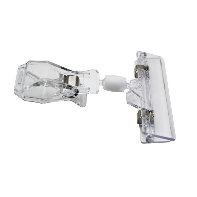 LJY 20-Pack Clear Plastic Rotatable POP Clip-on Style Merchandise Sign Display Clip Tag Holders - Image 2